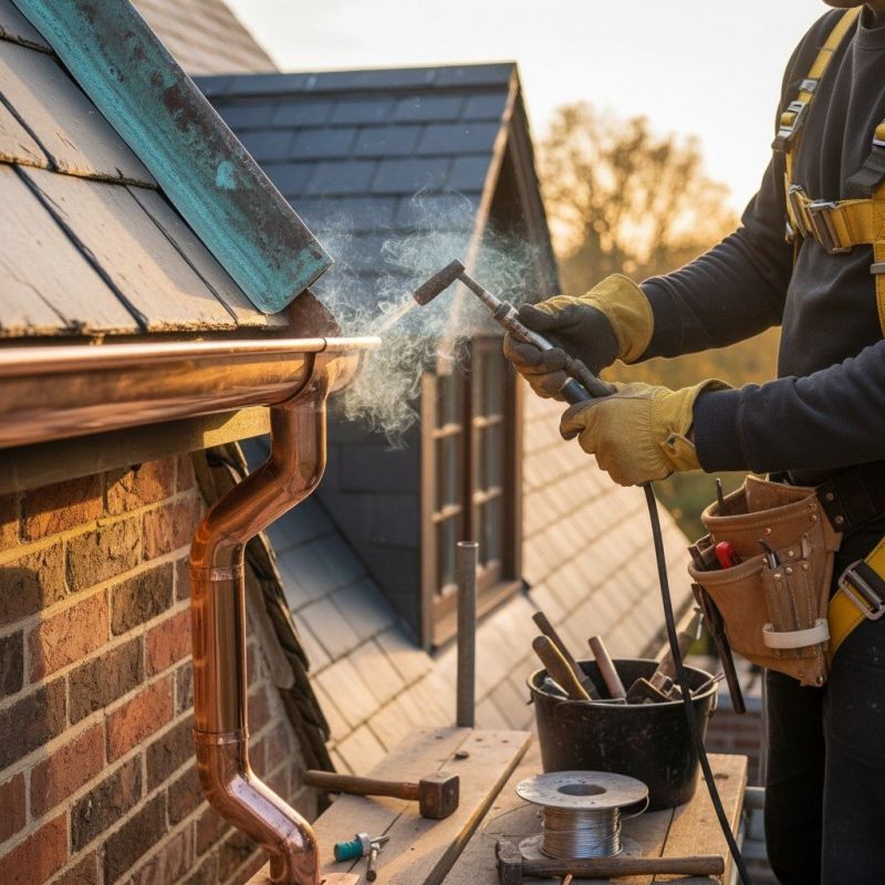 Copper Gutter Service detail